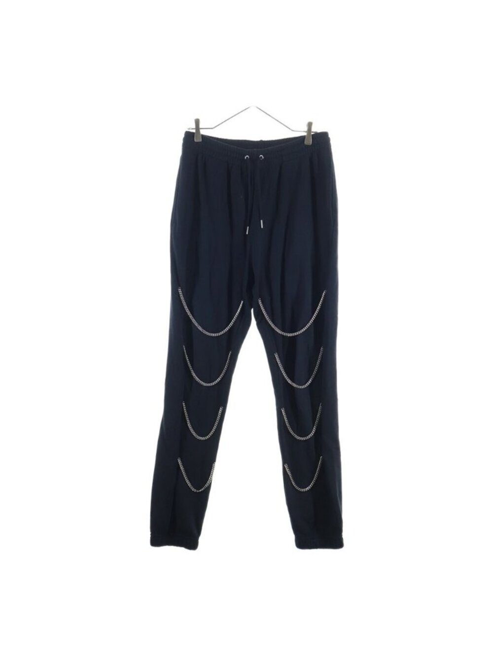 Celine Chains Track Pants in Cotton Fleece Chain Jogger Sweat Black